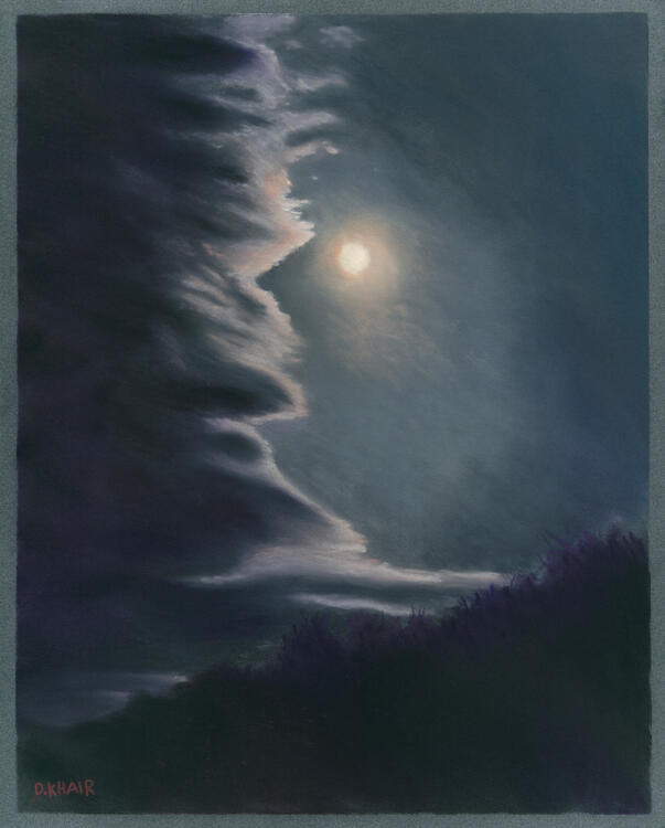2024; 'Moonlit Heather'. Pastel on Pastelmat, 30 x 40cm. SOLD