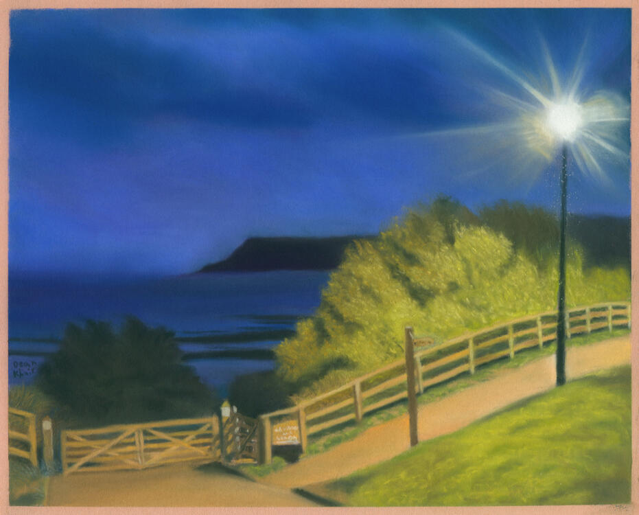 2023; 'Sapphire Skies'. Pastel on Pastelmat, 30 x 24 cm. £79 (for the original, unframed).