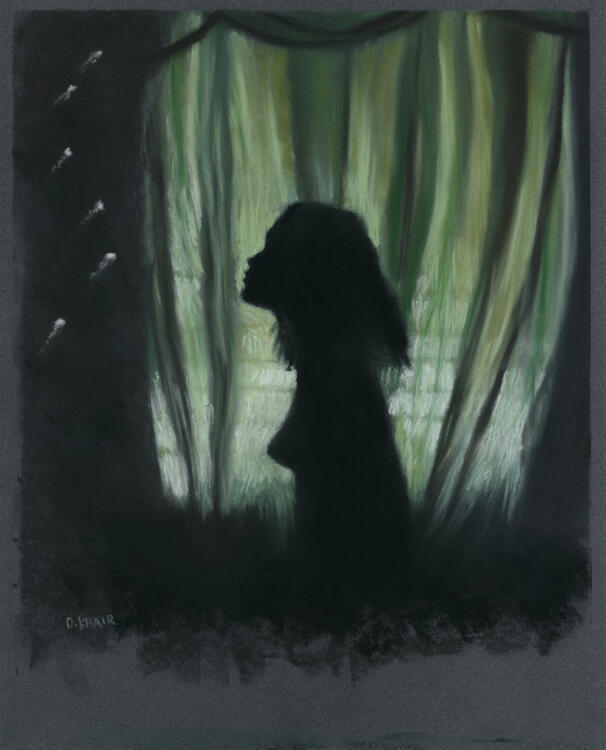 2025; 'The Unforseen'. Pastel on Pastelmat, 24 x 30cm. £35 (for the original, unframed).