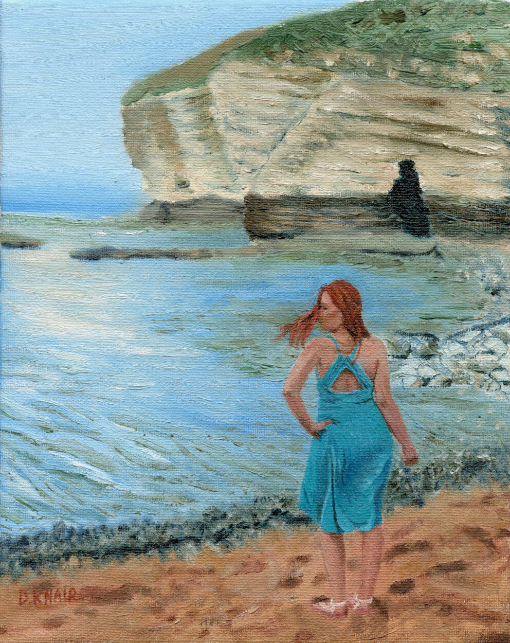 2026; 'Flamborough in December'. Oil Painting on Canvas, 8 x 10 inch. £65 (for the original, ready to hang).
