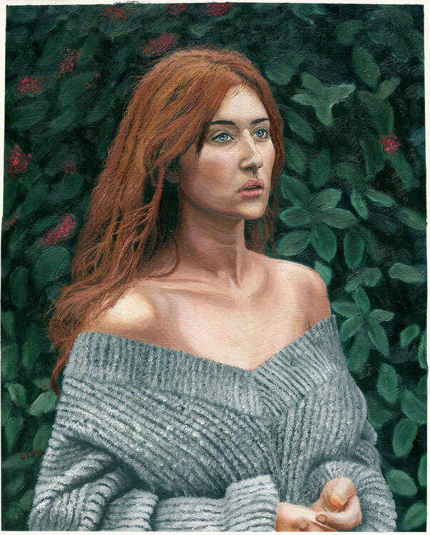 2024; 'Stay in the Sun'. Oil Paint on Canvas Paper, 16 x 20 inch. £290 (for the original, unframed).