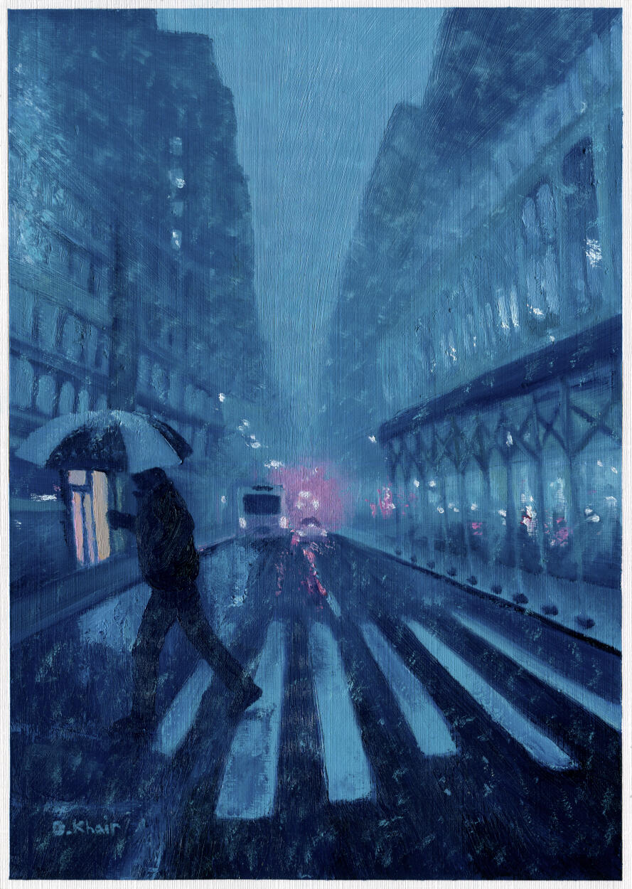 2023; 'Lane One'. Oil Paint on Canvas Paper, 10 x 14 inch. SOLD