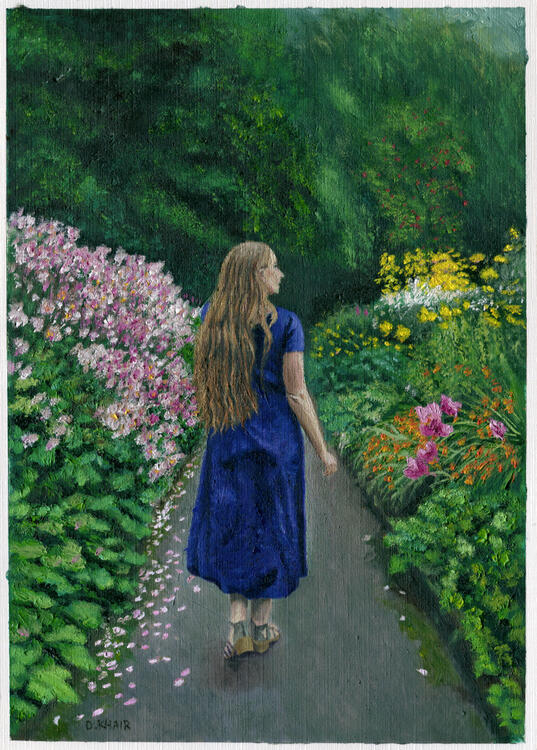 2024; 'Floral Walk'. Oil Paint on Canvas Paper, 10 x 14 inch. £139 (for the original, unframed).