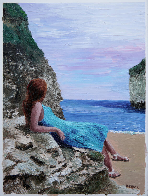 2024; 'Polar Halcyon'. Oil Paint on Arches Huile, 11 x 15 inch. £81 (for the original, unframed).